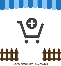 Shopping Cart Icon, Vector flat design style