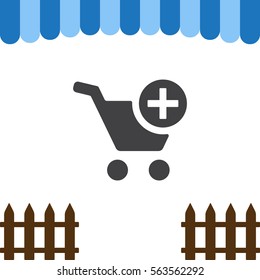 Shopping Cart Icon, Vector flat design style