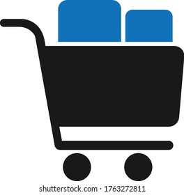 Ilustración vectorial de icono del carro de compras
