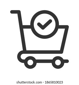 shopping cart icon vector illustration. shopping cart icon outline design.