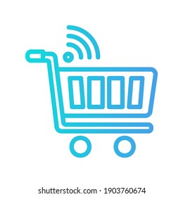Shopping Cart icon vector illustration in gradient style about internet of things for any projects, use for website mobile app presentation