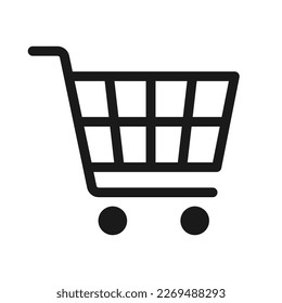 Ilustración vectorial de icono del carro de compras