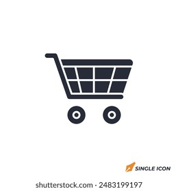 Shopping cart icon vector illustration. Shopping cart symbol isolated on white background.