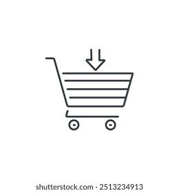 Shopping cart icon, vector illustration