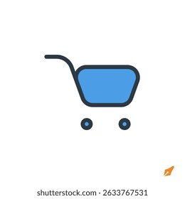 shopping cart icon vector illustration. shopping cart symbol isolated on white background