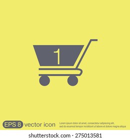 shopping cart icon. vector illustration. 