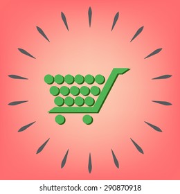 shopping cart icon. vector illustration. cart online store, Internet shop. basket shopping