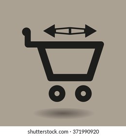 shopping cart icon, vector illustration. Flat design style