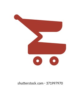 shopping cart icon, vector illustration. Flat design style