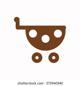 shopping cart icon, vector illustration. Flat design style