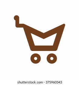 shopping cart icon, vector illustration. Flat design style