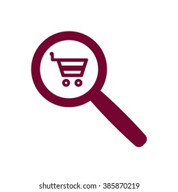 shopping cart icon, vector illustration. Flat design style