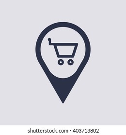 shopping cart  icon, vector illustration. Flat design style