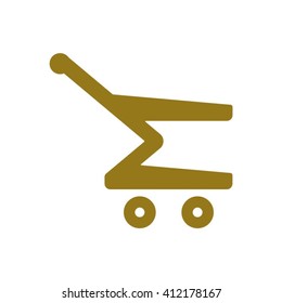 shopping cart icon, vector illustration. Flat design style