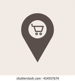 shopping cart  icon, vector illustration. Flat design style