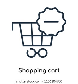 Shopping cart icon vector isolated on white background, Shopping cart transparent sign , thin symbols or lined elements in outline style