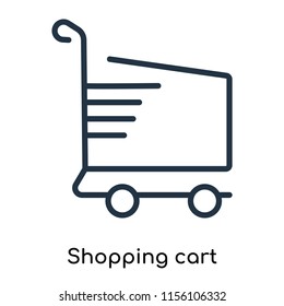 Shopping cart icon vector isolated on white background, Shopping cart transparent sign , thin symbols or lined elements in outline style