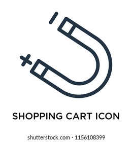 Shopping cart icon vector isolated on white background, Shopping cart transparent sign , thin symbol or stroke element design in outline style