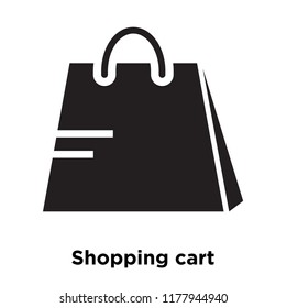 Shopping cart icon vector isolated on white background, logo concept of Shopping cart sign on transparent background, filled black symbol