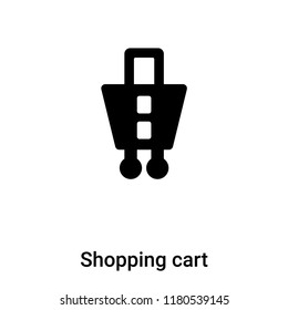 Shopping cart icon vector isolated on white background, logo concept of Shopping cart sign on transparent background, filled black symbol