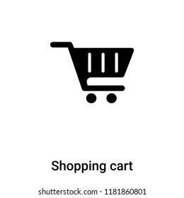 Shopping cart icon vector isolated on white background, logo concept of Shopping cart sign on transparent background, filled black symbol