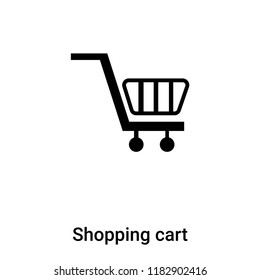 Shopping cart icon vector isolated on white background, logo concept of Shopping cart sign on transparent background, filled black symbol