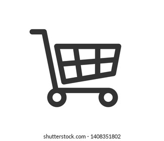 shopping cart icon vector isolated on white background