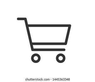 shopping cart icon vector isolated on white