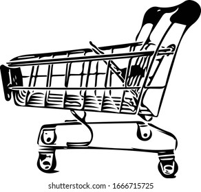icono del carro de la compra vectorial aislado en fondo blanco