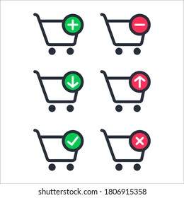 Shopping cart icon vector. Isolated on white background.