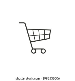 Icono del carrito de compras, símbolo del carrito de empuje simple Vector aislado.
