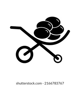 Vector de icono del carro de la compra, aislado en fondo blanco
