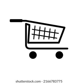 Shopping cart icon vector, isolated on a white background