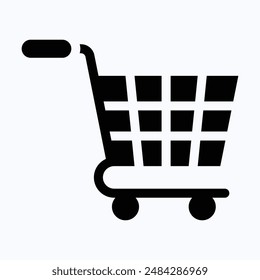 Shopping Cart Icon, Shopping Vector Icon. Isolated Silhouette Vector Icon.
