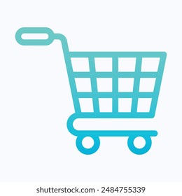 Icono de Carrito de compras, Icono de Vector de compras. Icono de Vector de degradado lineal aislado.