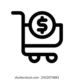 shopping cart icon. vector line icon for your website, mobile, presentation, and logo design.