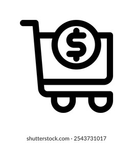 Icono del Carrito de compras. Icono de la línea del Vector para su Sitio web, móvil, presentación y diseño del logotipo.