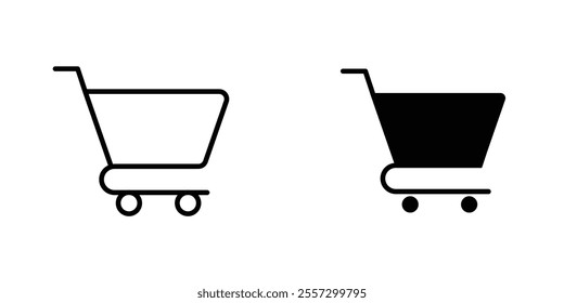 shopping cart Icon vector. liner and flat style icons set.