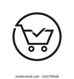 shopping cart icon vector logo template 