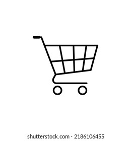 Plantilla de logotipo vectorial de icono del carro de la compra aislado en fondo blanco.