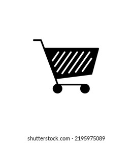 Plantilla de logotipo vectorial de icono del carro de la compra aislado en fondo blanco.
