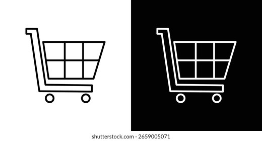 Ícone do carrinho de compras no vetor. Tipo de logotipo