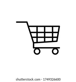 Shopping cart icon vector on white background
