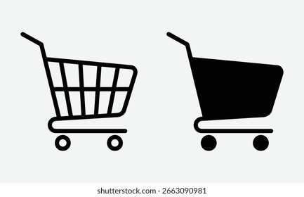 Shopping Cart Icon Vector on White Background