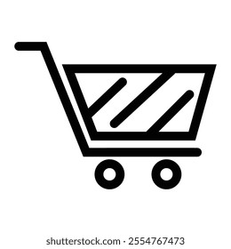 Shopping Cart icon vector. Online Shopping Icon. Digital Marketplace Symbol. Shopping trolley and grocery basket vector. E-commerce Icon Design, Retail, Basket, Cart Illustration, Buy Now Icon vector