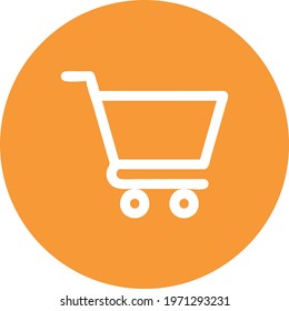 Shopping cart Icon. Vector in orange color