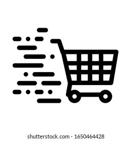 Shopping Cart Icon Vector. Outline Shopping Cart Sign. Isolated Contour Symbol Illustration