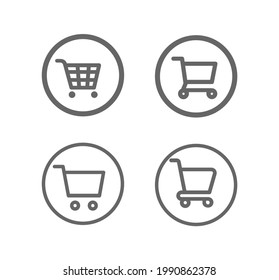 Shopping cart icon vector set. E-commerce