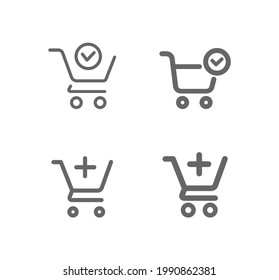 Shopping cart icon vector set. E-commerce