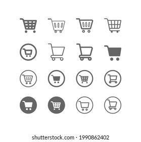 Shopping cart icon vector set. E-commerce